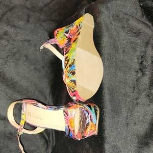 Colored wedges 7.5 worn once. Nicole Miller fashion brand.